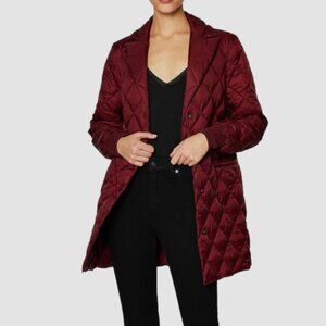 Dawn Levy Jess Diamond Quilted Puffer Jacket Berry Red Size Small